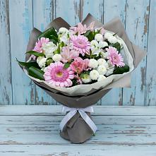 Букет цветов из:  Герберы, Альстромерии и Хризантемы #REPLACE_PRED# Курджиново