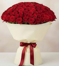 Букет 101 Красная роза Милано в Курджиново