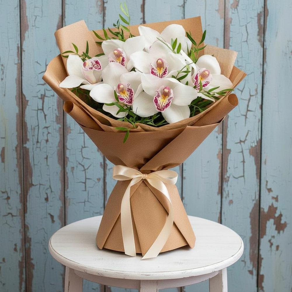 Букет цветов из: Орхидеи и Розы в Курджиново