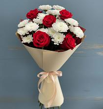 Букет цветов из:  Розы и Хризантемы #REPLACE_PRED# Курджиново