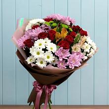 Букет цветов из:  Розы, Хризантемы и Альстромерии в Курджиново