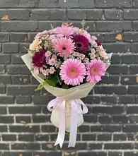 Букет цветов из:  Герберы и Хризантемы в Курджиново