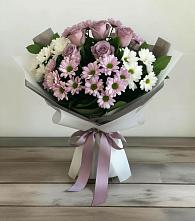 Букет цветов из:  Хризантемы и Розы #REPLACE_PRED# Курджиново