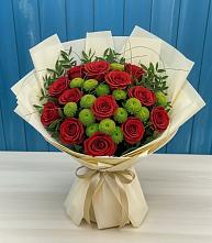Букет цветов из:  Розы и Хризантемы #REPLACE_PRED# Курджиново