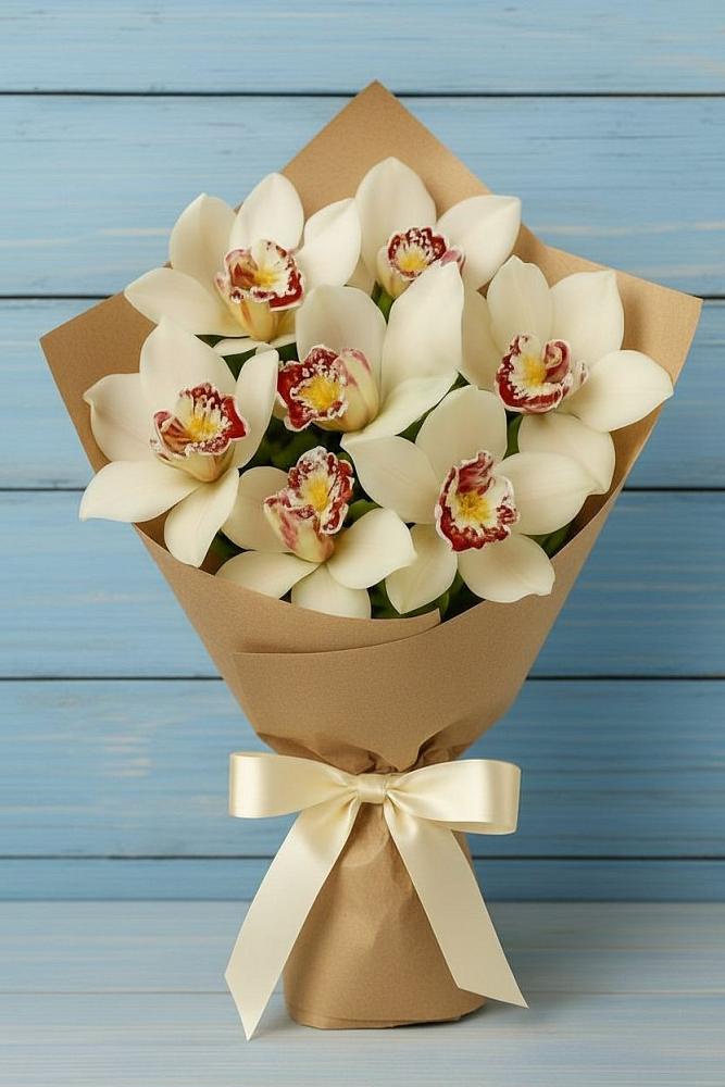 Букет цветов из: Орхидеи и Розы в Курджиново