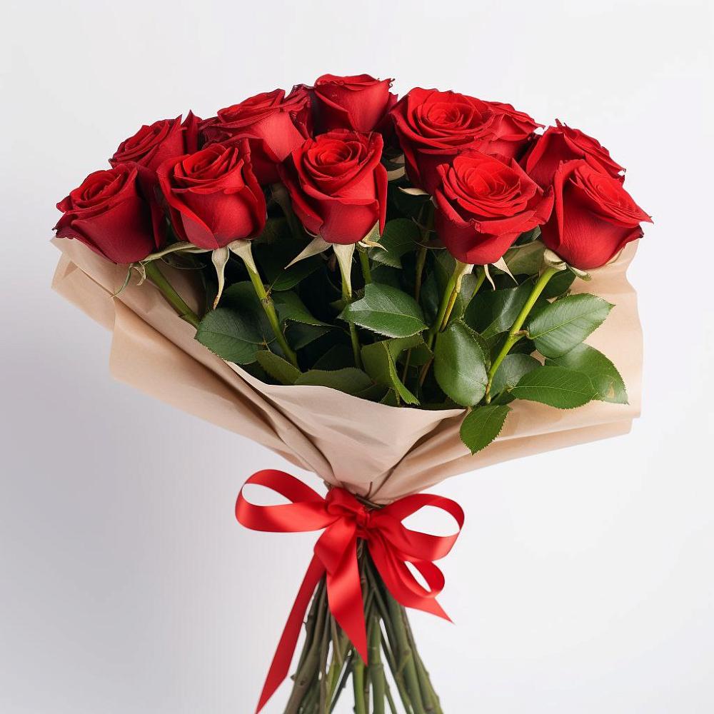 Букет 11 Красных роз Эдлесс Лав в Курджиново